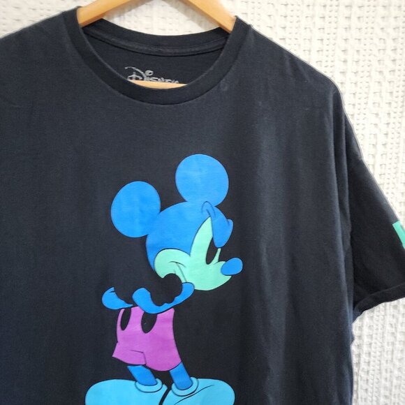 Disney Neff T-Shirt XXL Black Logo Graphic Mickey Mouse Short Sleeve Tee - Picture 5 of 8